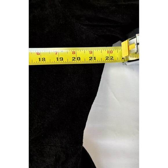 Pamela McCoy Couture Suede Leather Jacket Coat Size L Ruffle Belted Boho Witchy - Picture 10 of 16